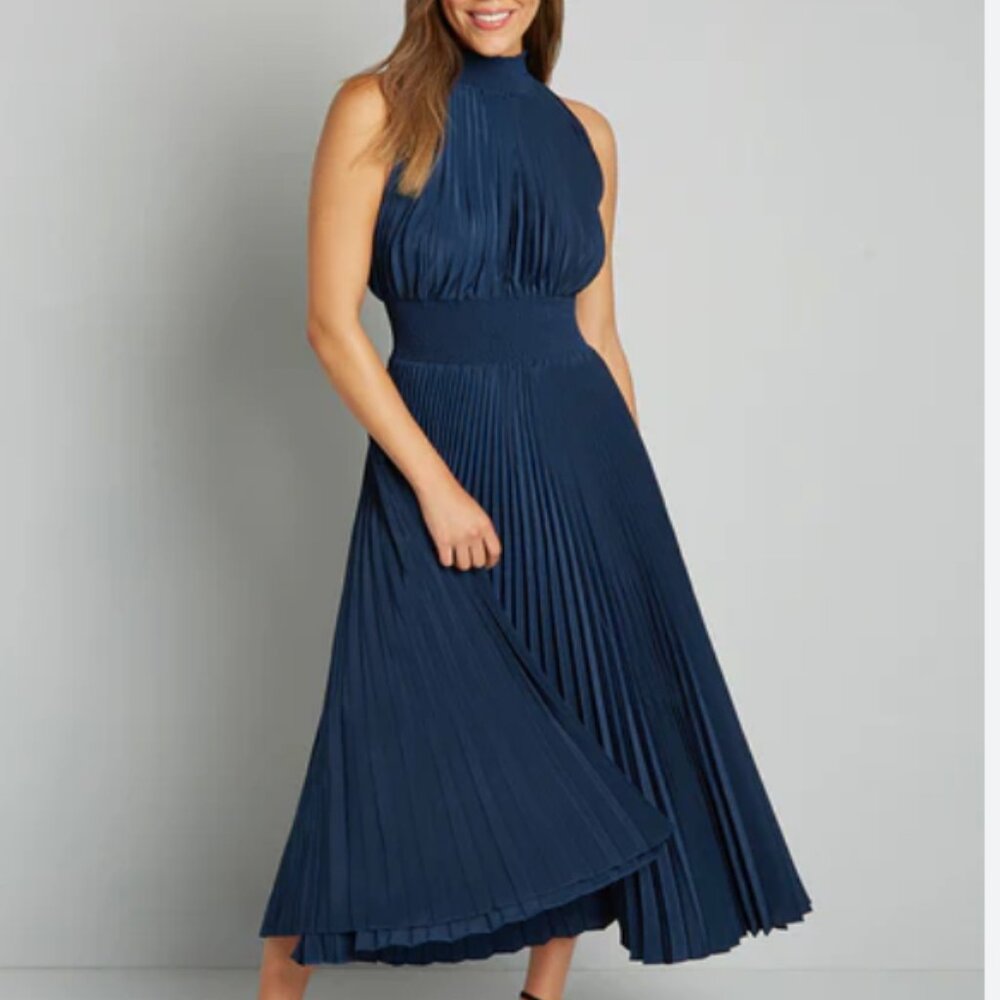 Modcloth Halter My Perceptions Maxi Dress NWT